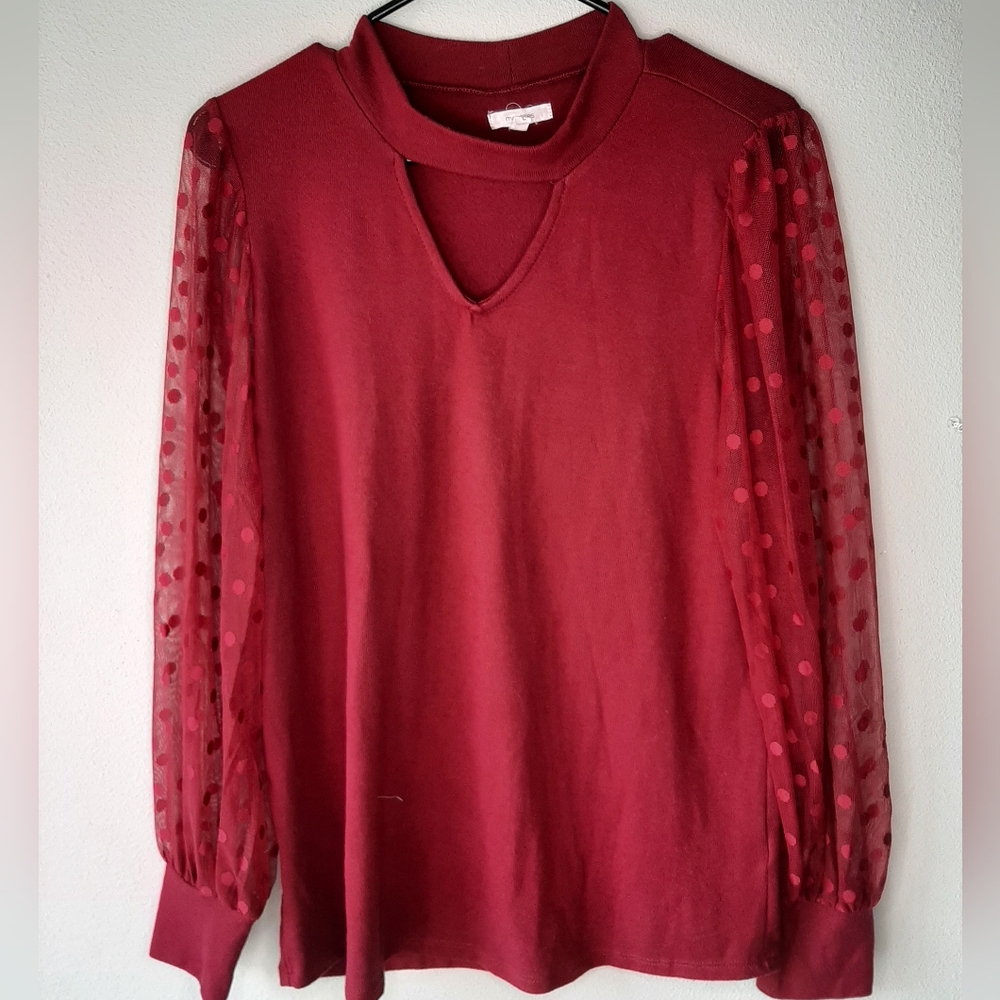 Maurices long sleeve sheer sleeve with  cut out *READ COLOR DESCRIPTION*